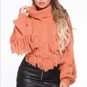 Fashion Nova - size Small orange knit sweater